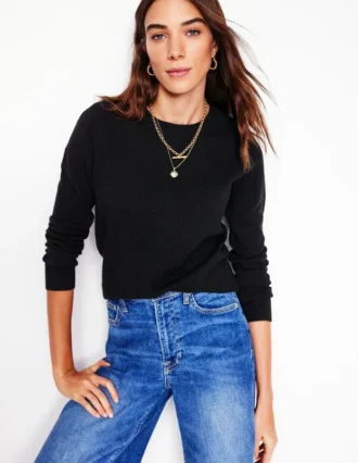 Eva Cashmere Crew Neck Sweater Black