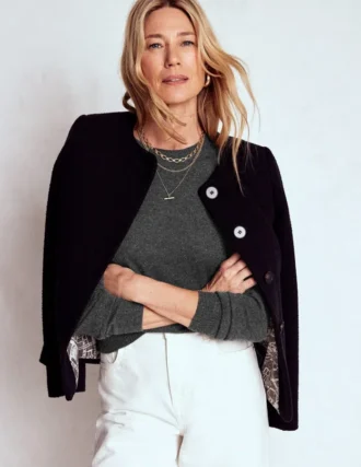 Eva Cashmere Crew Neck Sweater Charcoal Melange Eva Cashmere Crew Neck Sweater Charcoal Melange