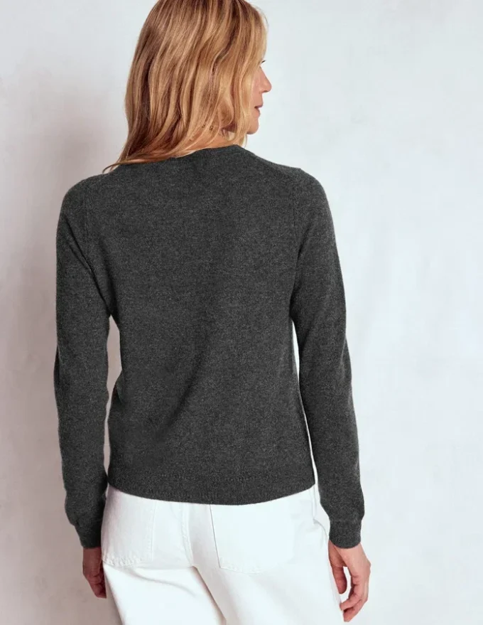 Eva Cashmere Crew Neck Sweater Charcoal Melange Eva Cashmere Crew Neck Sweater Charcoal Melange