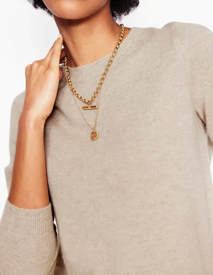 Eva Cashmere Crew Neck Sweater Chinchilla Melange Eva Cashmere Crew Neck Sweater Chinchilla Melange