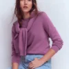 Eva Cashmere Crew Neck Sweater Clover Purple Eva Cashmere Crew Neck Sweater Clover Purple