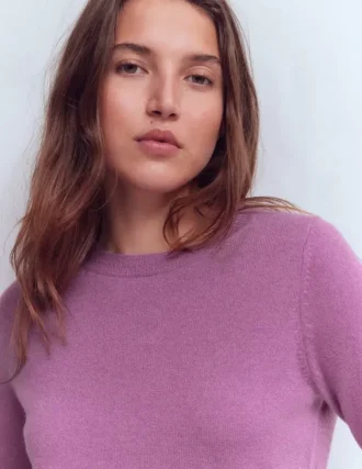 Eva Cashmere Crew Neck Sweater Clover Purple Eva Cashmere Crew Neck Sweater Clover Purple