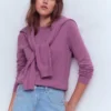 Eva Cashmere Crew Neck Sweater Clover Purple Eva Cashmere Crew Neck Sweater Clover Purple