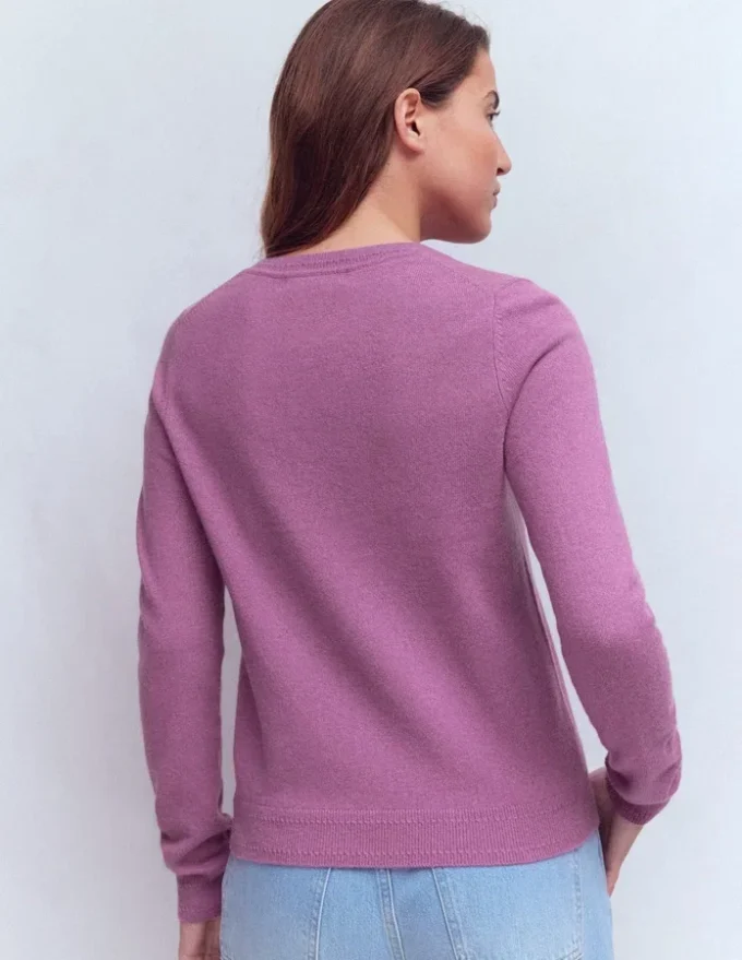 Eva Cashmere Crew Neck Sweater Clover Purple Eva Cashmere Crew Neck Sweater Clover Purple