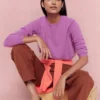 Eva Cashmere Crew Neck Sweater Clover Purple Eva Cashmere Crew Neck Sweater Clover Purple
