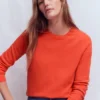 Eva Cashmere Crew Neck Sweater Fiery Orange Melange Eva Cashmere Crew Neck Sweater Fiery Orange Melange