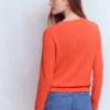 Eva Cashmere Crew Neck Sweater Fiery Orange Melange Eva Cashmere Crew Neck Sweater Fiery Orange Melange