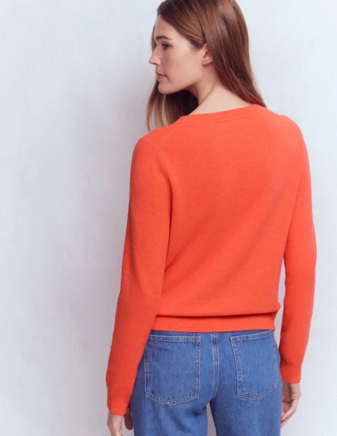Eva Cashmere Crew Neck Sweater Fiery Orange Melange Eva Cashmere Crew Neck Sweater Fiery Orange Melange