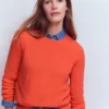 Eva Cashmere Crew Neck Sweater Fiery Orange Melange Eva Cashmere Crew Neck Sweater Fiery Orange Melange