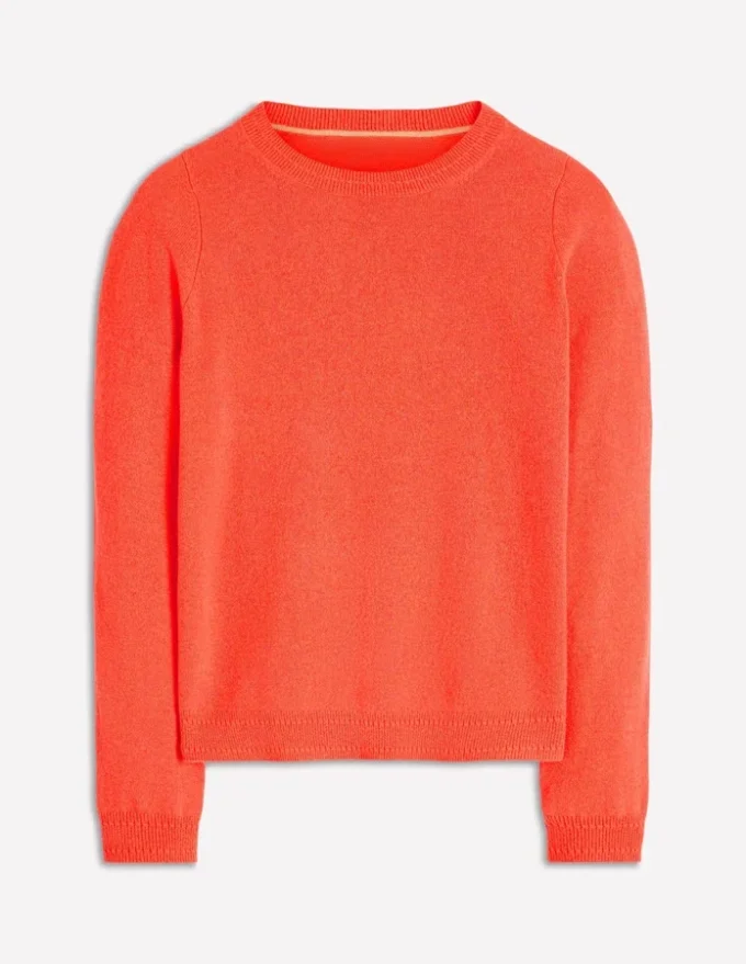 Eva Cashmere Crew Neck Sweater Fiery Orange Melange Eva Cashmere Crew Neck Sweater Fiery Orange Melange