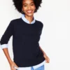 Eva Cashmere Crew Neck Sweater Navy Eva Cashmere Crew Neck Sweater Navy