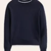 Eva Cashmere Crew Neck Sweater Navy Eva Cashmere Crew Neck Sweater Navy