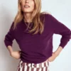 Eva Cashmere Crew Neck Sweater Plum Melange Eva Cashmere Crew Neck Sweater Plum Melange