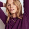 Eva Cashmere Crew Neck Sweater Plum Melange Eva Cashmere Crew Neck Sweater Plum Melange