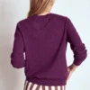 Eva Cashmere Crew Neck Sweater Plum Melange Eva Cashmere Crew Neck Sweater Plum Melange