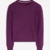 Eva Cashmere Crew Neck Sweater Plum Melange Eva Cashmere Crew Neck Sweater Plum Melange