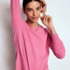 Eva Cashmere Crew Neck Sweater Rose Pink Melange Eva Cashmere Crew Neck Sweater Rose Pink Melange