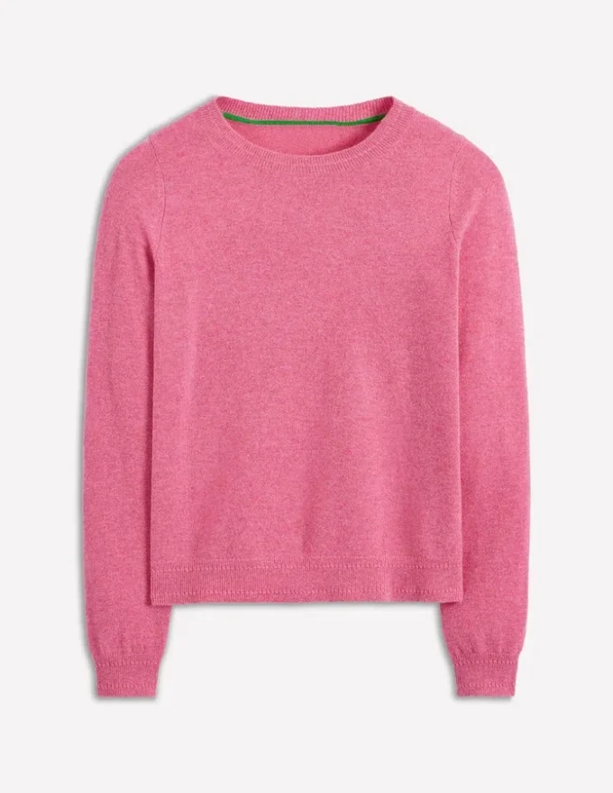 Eva Cashmere Crew Neck Sweater Rose Pink Melange Eva Cashmere Crew Neck Sweater Rose Pink Melange