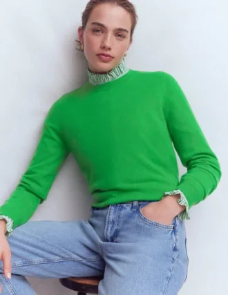 Eva Cashmere Crew Neck Sweater Sapling Green