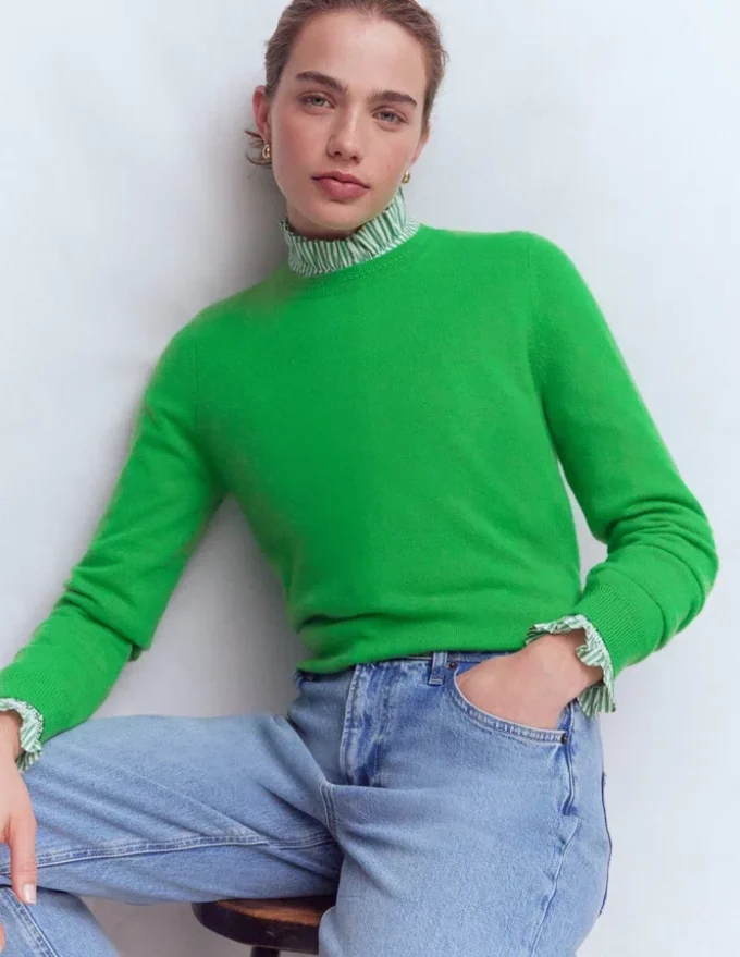 Eva Cashmere Crew Neck Sweater Sapling Green Eva Cashmere Crew Neck Sweater Sapling Green