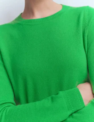 Eva Cashmere Crew Neck Sweater Sapling Green