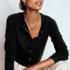 Eva Cashmere Cropped Cardigan Black Eva Cashmere Cropped Cardigan Black