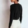 Eva Cashmere Cropped Cardigan Black Eva Cashmere Cropped Cardigan Black