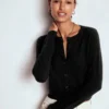 Eva Cashmere Cropped Cardigan Black Eva Cashmere Cropped Cardigan Black