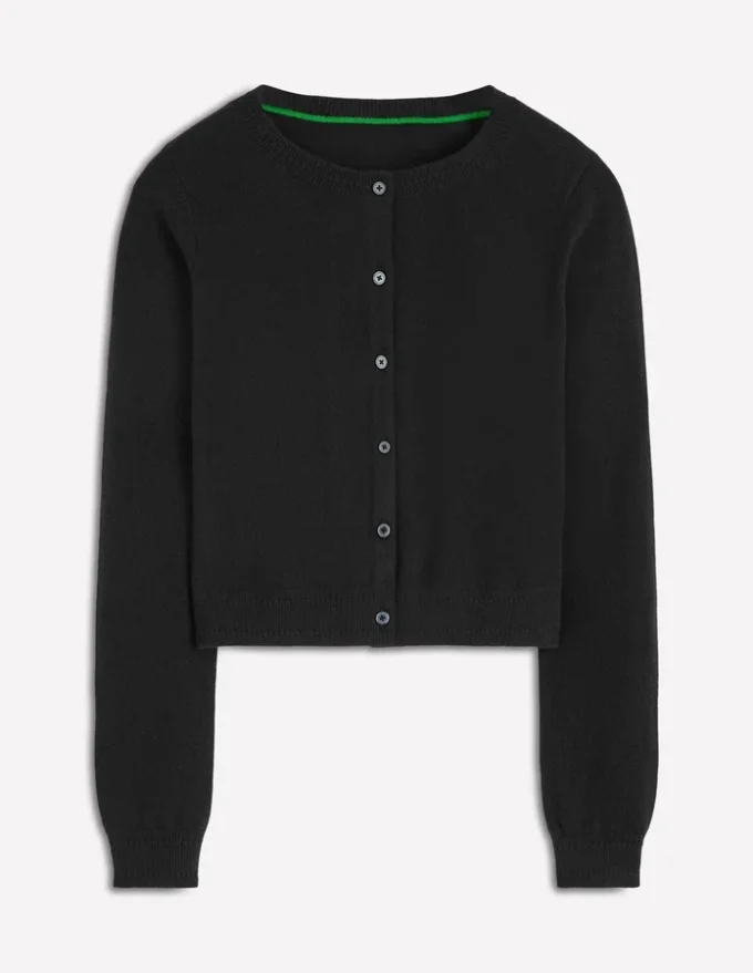 Eva Cashmere Cropped Cardigan Black Eva Cashmere Cropped Cardigan Black