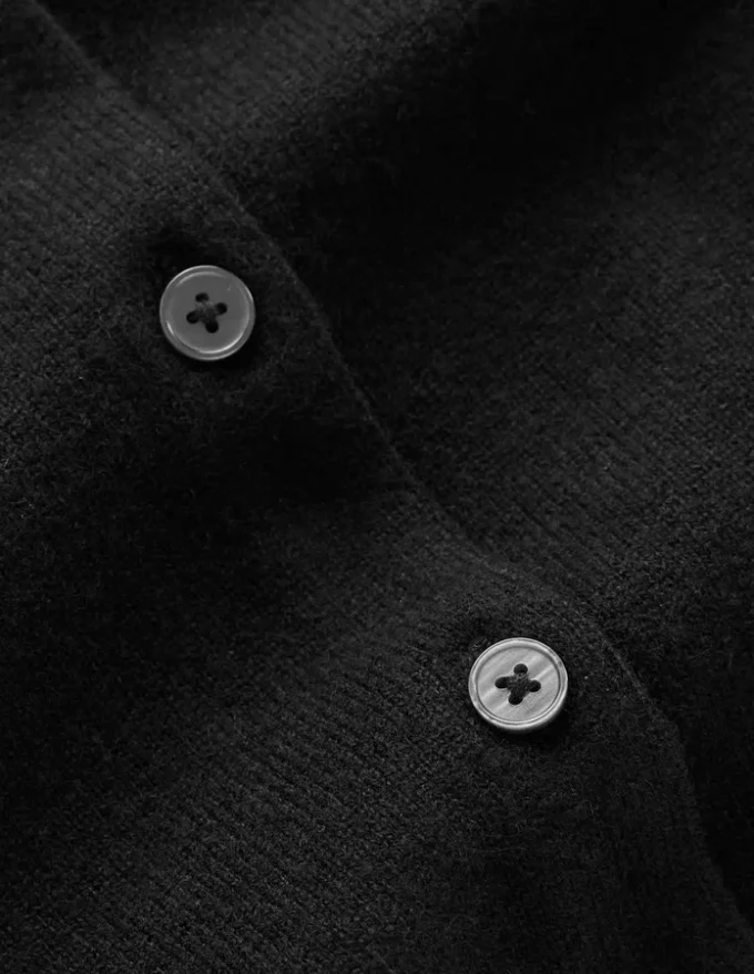 Eva Cashmere Cropped Cardigan Black Eva Cashmere Cropped Cardigan Black