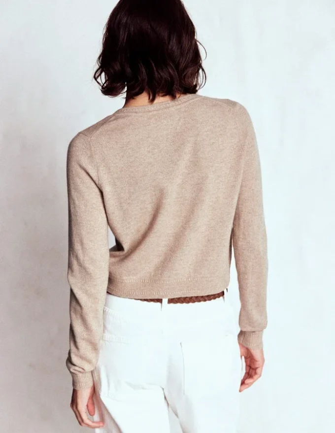 Eva Cashmere Cropped Cardigan Chinchilla Melange Eva Cashmere Cropped Cardigan Chinchilla Melange