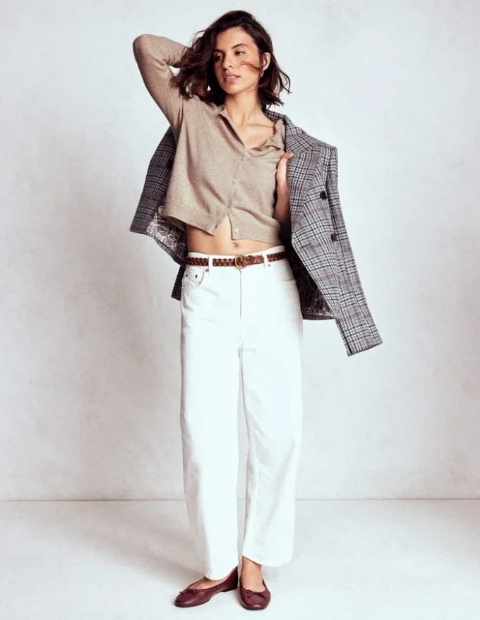 Eva Cashmere Cropped Cardigan Chinchilla Melange Eva Cashmere Cropped Cardigan Chinchilla Melange