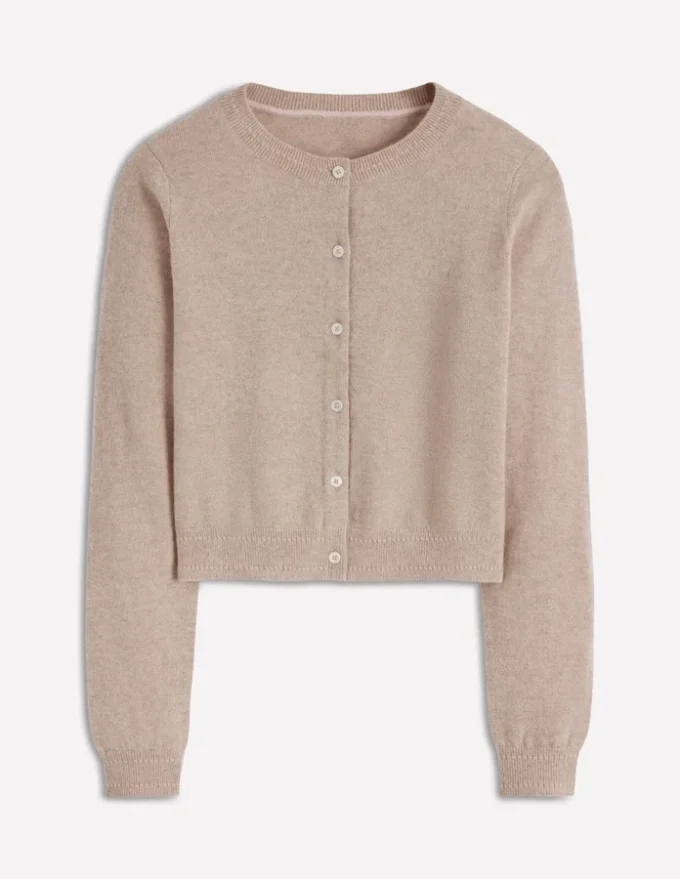 Eva Cashmere Cropped Cardigan Chinchilla Melange Eva Cashmere Cropped Cardigan Chinchilla Melange