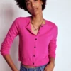 Eva Cashmere Cropped Cardigan Pop Pansy Eva Cashmere Cropped Cardigan Pop Pansy