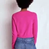 Eva Cashmere Cropped Cardigan Pop Pansy Eva Cashmere Cropped Cardigan Pop Pansy