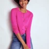 Eva Cashmere Cropped Cardigan Pop Pansy Eva Cashmere Cropped Cardigan Pop Pansy