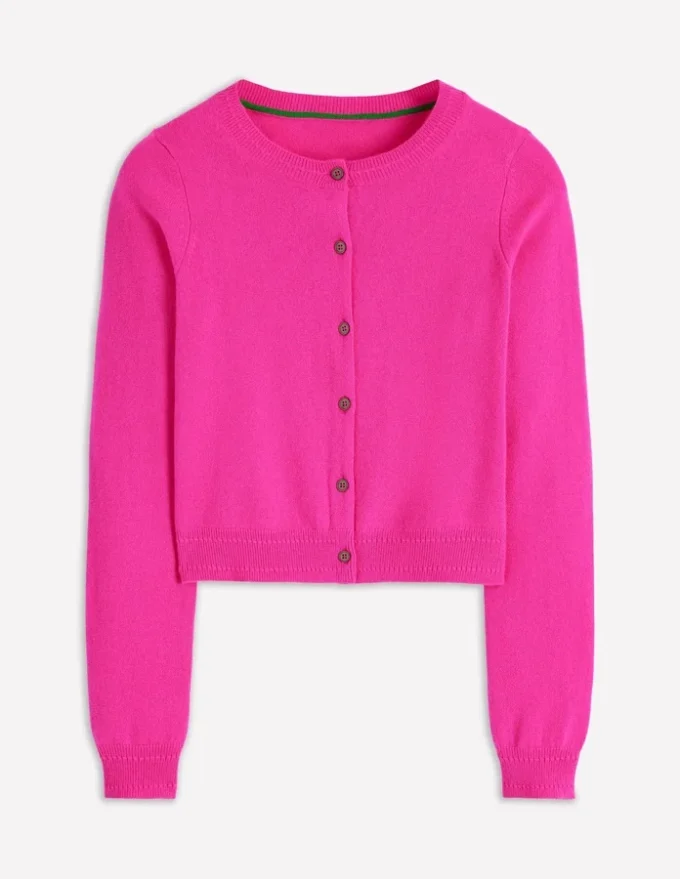 Eva Cashmere Cropped Cardigan Pop Pansy Eva Cashmere Cropped Cardigan Pop Pansy