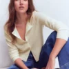 Eva Cashmere Cropped Cardigan Warm Ivory Eva Cashmere Cropped Cardigan Warm Ivory