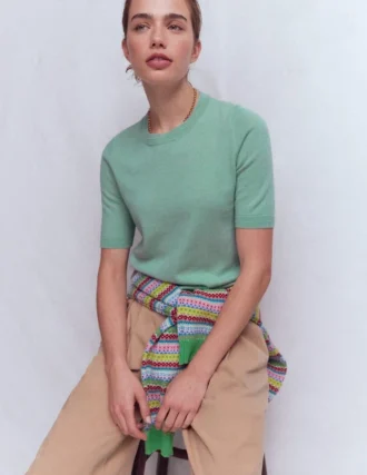 Eva Cashmere T-Shirt Celadon Blue