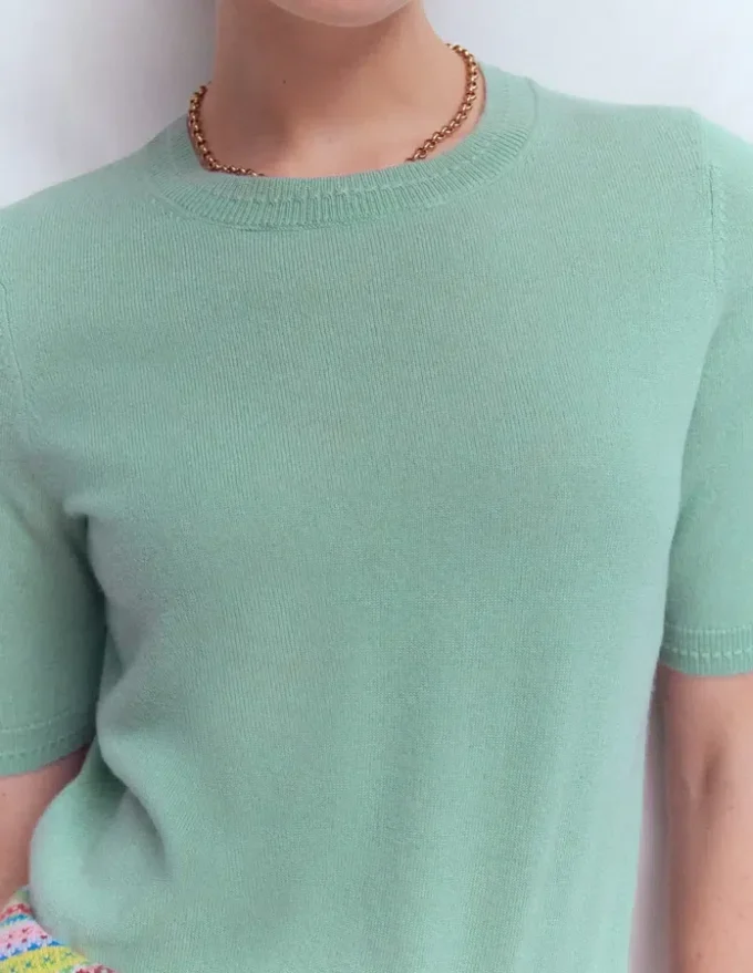 Eva Cashmere T-Shirt Celadon Blue Eva Cashmere T-Shirt Celadon Blue