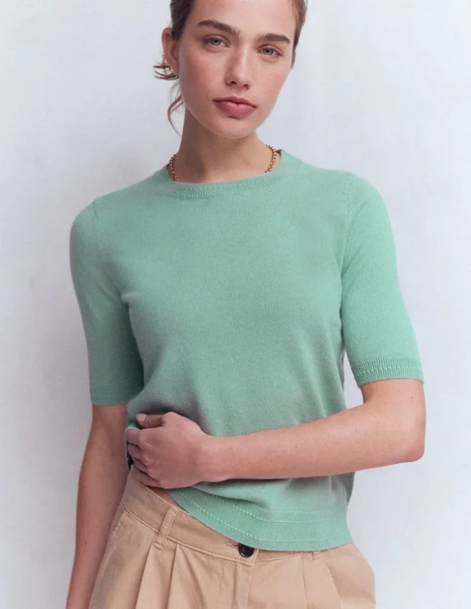 Eva Cashmere T-Shirt Celadon Blue Eva Cashmere T-Shirt Celadon Blue