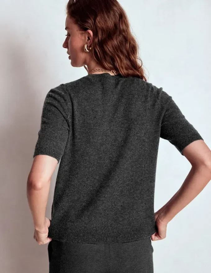 Eva Cashmere T-Shirt Charcoal Melange Eva Cashmere T-Shirt Charcoal Melange