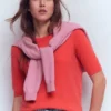 Eva Cashmere T-Shirt Fiery Orange Melange