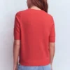 Eva Cashmere T-Shirt Fiery Orange Melange