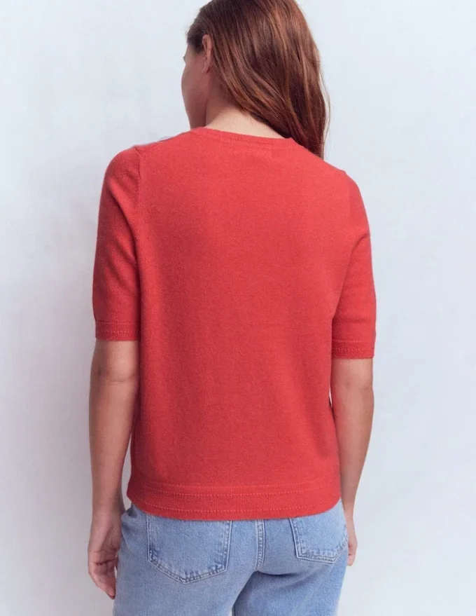 Eva Cashmere T-Shirt Fiery Orange Melange