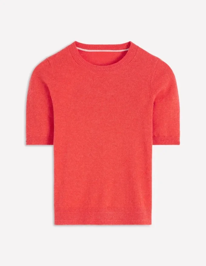 Eva Cashmere T-Shirt Fiery Orange Melange
