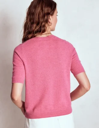 Eva Cashmere T-Shirt Rose Pink Melange