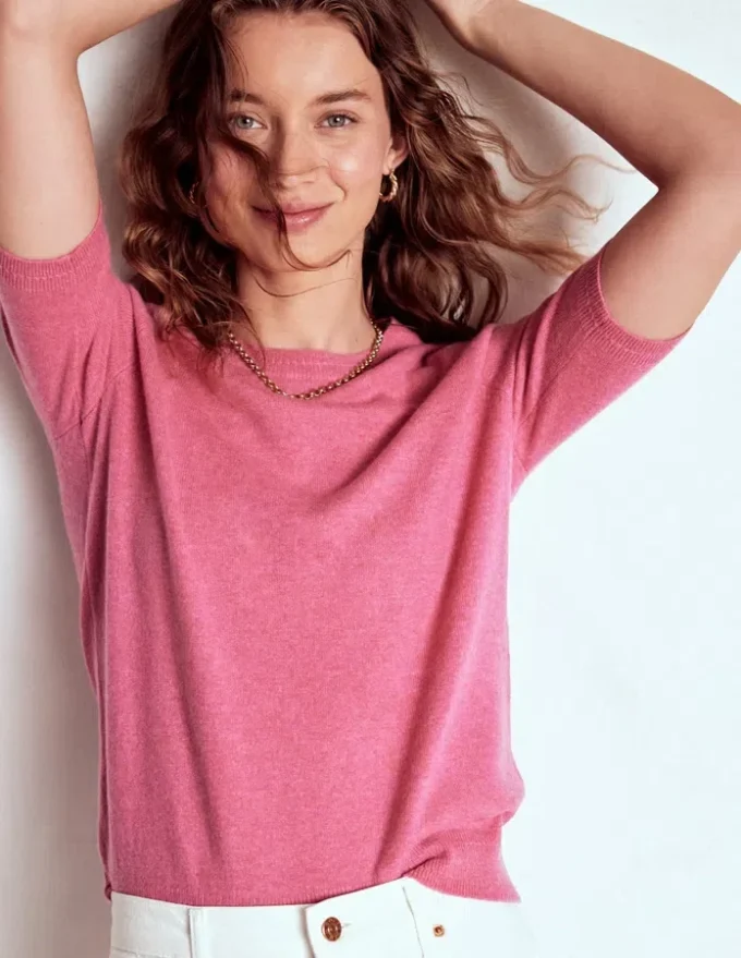 Eva Cashmere T-Shirt Rose Pink Melange Eva Cashmere T-Shirt Rose Pink Melange
