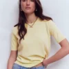 Eva Cashmere T-Shirt Sandstone Yellow