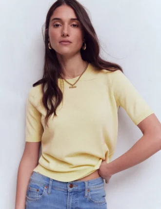 eva cashmere t shirt sandstone yellow 1 330x427 - Eva Cashmere T-Shirt Sandstone Yellow